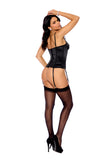 Elegant Moments Black Bustier And G-String 44181