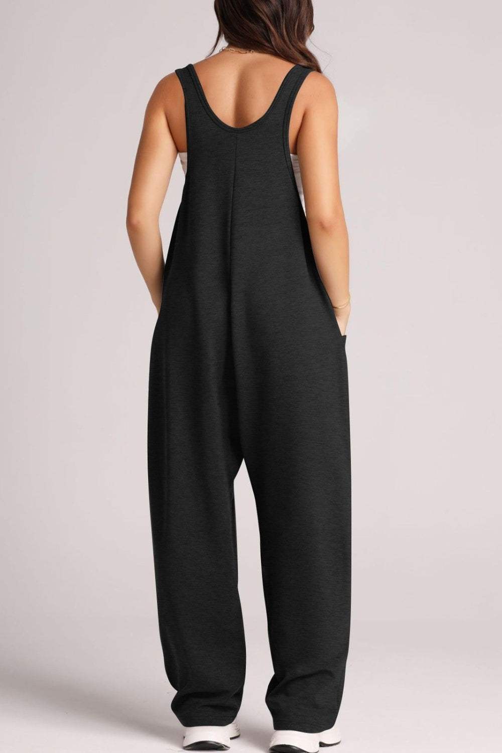 Wide Strap Jumpsuit with Pockets - Trendsi - Flyclothing LLC