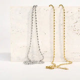 Titanium Steel Beaded Necklace - Trendsi - Flyclothing LLC