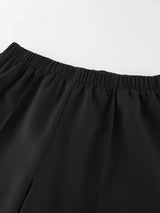 Chic Button Down Pleated Blazer and Wide-Leg Pants Suit Set - Trendsi - Flyclothing LLC