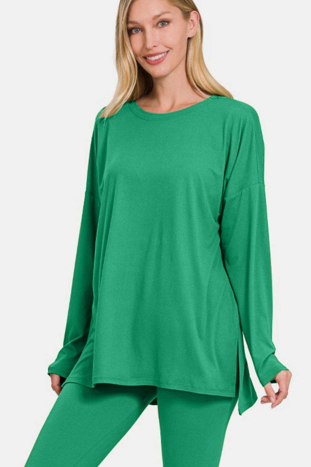 Zenana Full Size Brushed Microfiber Top and Leggings Lounge Set - Trendsi - Flyclothing LLC