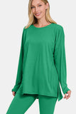 Zenana Full Size Brushed Microfiber Top and Leggings Lounge Set - Trendsi - Flyclothing LLC