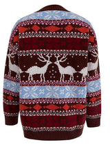 Geometric Round Neck Dropped Shoulder Sweater - Trendsi - Flyclothing LLC