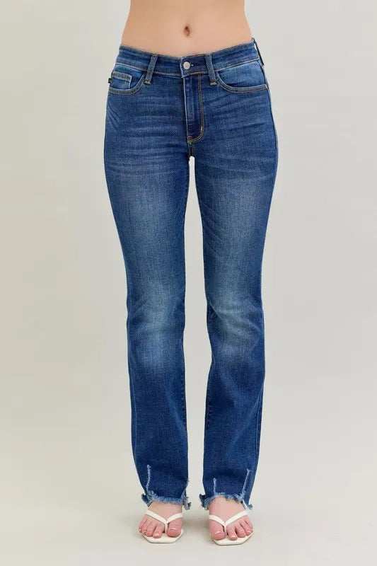 Judy Blue Full Size Mid-rise Non-distressed Hem Bootcut Jeans Plus Size - Trendsi - Flyclothing LLC