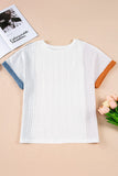 Textured Color Block T Shirt - Trendsi