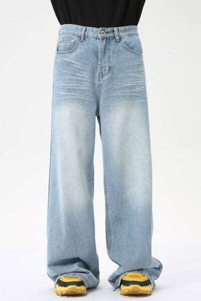 Wide Leg Jeans with Pockets - Trendsi - Flyclothing LLC