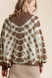 Umgee Full Size Ribbed Hem Tie Dye Round Neck Sweater Plus Size - Trendsi