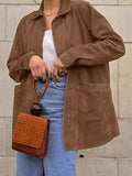 Button Up Collared Neck Long Sleeve Jacket - Trendsi - Flyclothing LLC