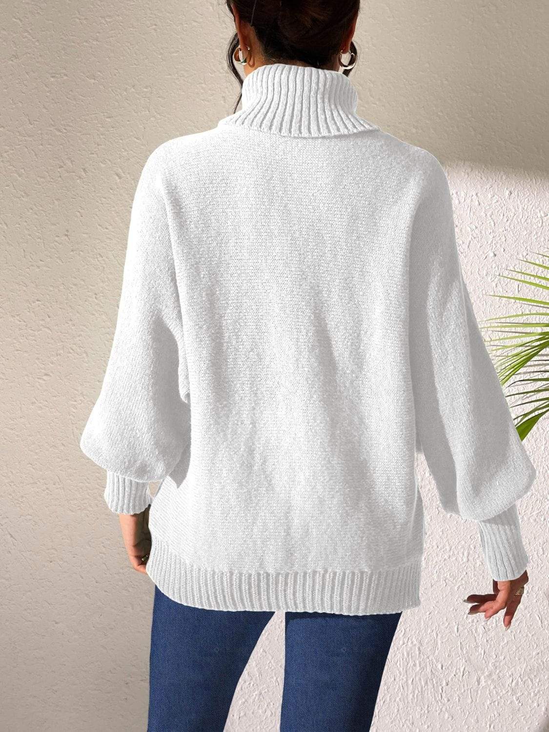 Heart Turtleneck Long Sleeve Sweater - Trendsi - Flyclothing LLC