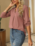 Johnny Collar Long Sleeve T-Shirt - Trendsi