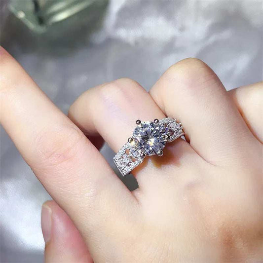 3 Carat 925 Sterling Silver Moissanite Ring - Trendsi - Flyclothing LLC