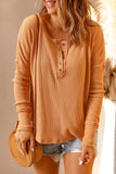 Double Take Full Size Half Button Drop Shoulder T-Shirt - Trendsi