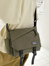 Plaid Buckle Flap Crossbody Bag - Trendsi - Flyclothing LLC