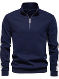 Men's Contrast Striped Long Sleeve Sweatshirt - Trendsi