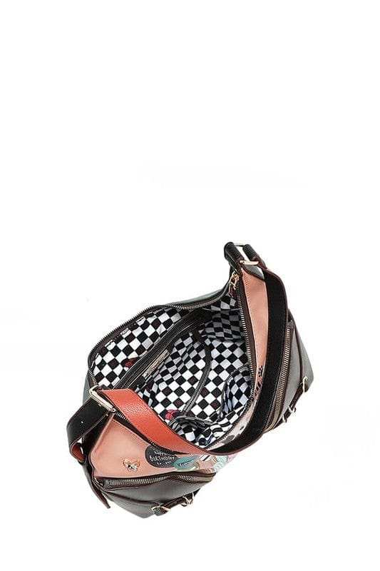 Nicole Lee USA Party King Shoulder Bag with 2 Accessory Pockets Front - Trendsi - Flyclothing LLC