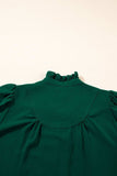 Puff Sleeve Frilled Trim Elegant Blouse - Trendsi - Flyclothing LLC