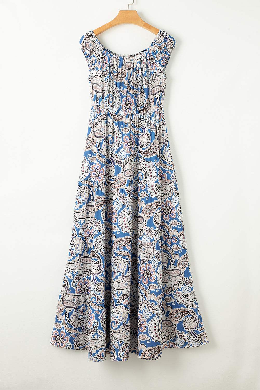 Printed Off-Shouder Short Sleeve Dress - Trendsi - Flyclothing LLC