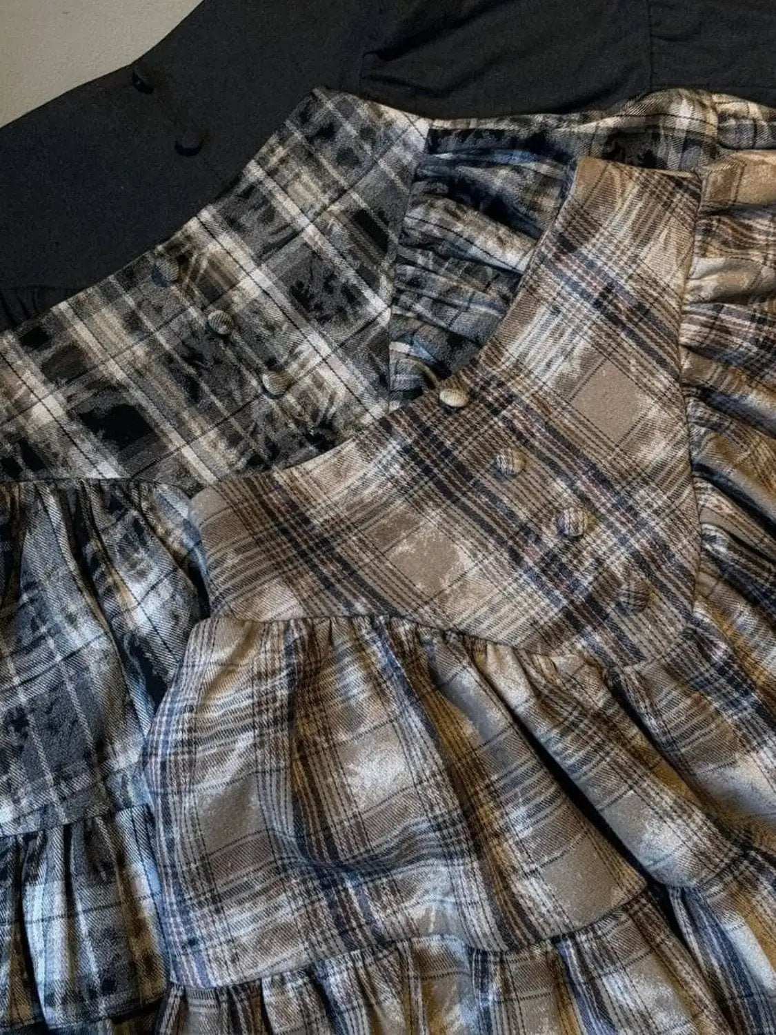 Lantern Sleeve Shirt and Ruffled Skirt Set - Trendsi - Flyclothing LLC