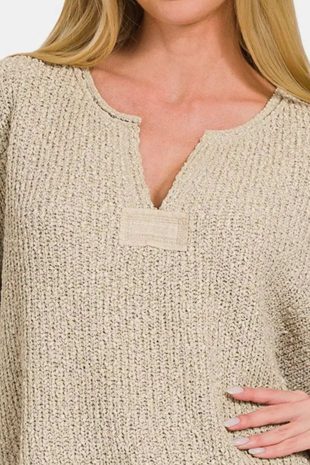 Zenana Short Sleeve Side Slit Sweater - Trendsi - Flyclothing LLC