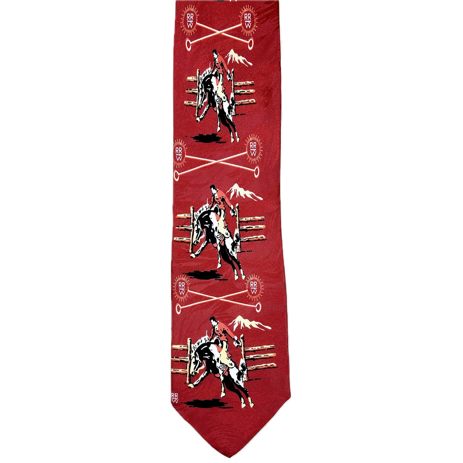 Rockmount Ranch Wear Broncs & Brands Red Western Silk Tie - Rockmount Clothing - Flyclothing LLC