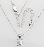 LOS896 - Rhodium 925 Sterling Silver Chain Pendant with AAA Grade CZ  in Clear - Alamode