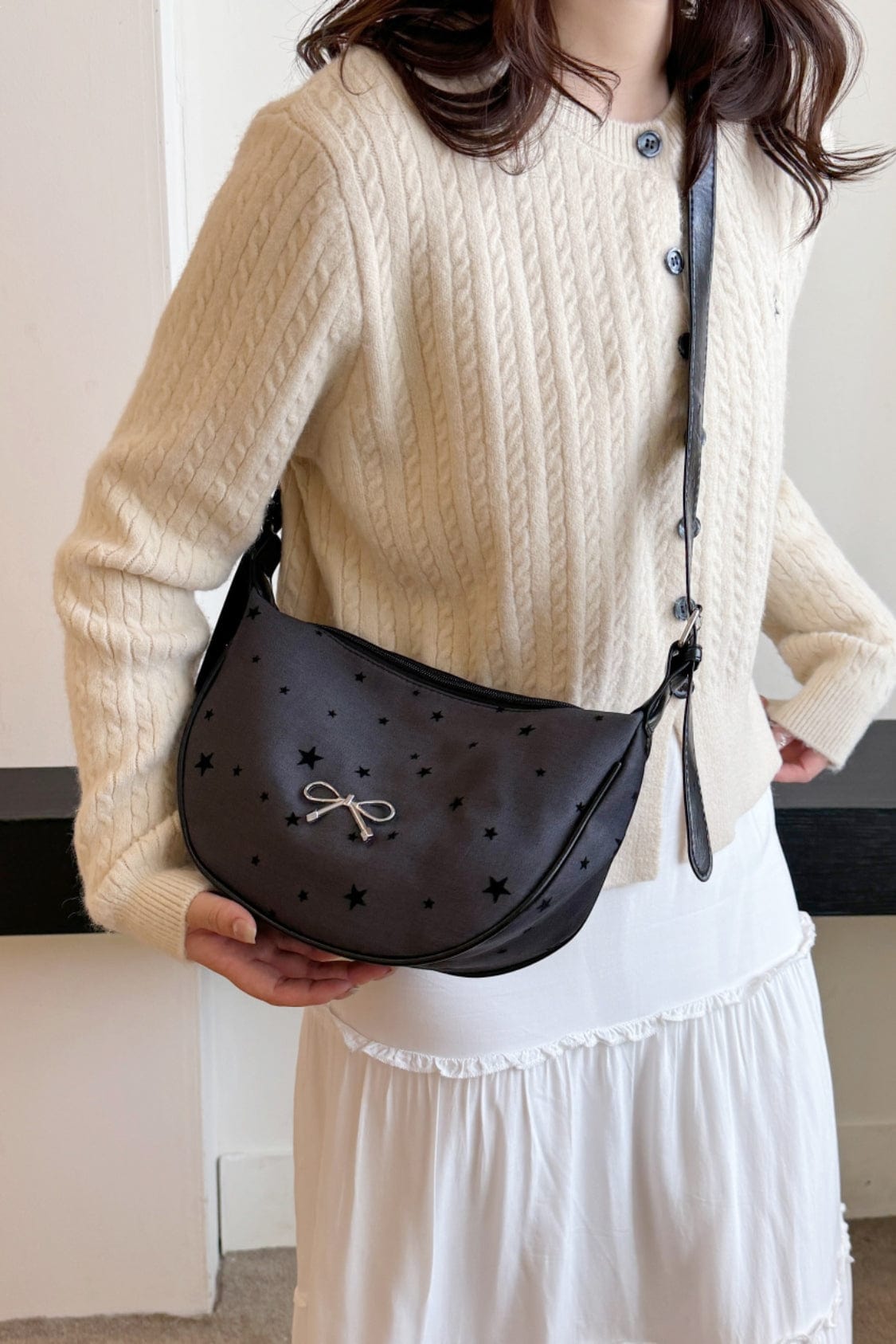 Polyester Printed Adjustable Strap Crossbody Bag - Trendsi