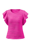 Textured Round Neck Cap Sleeve Top - Trendsi - Flyclothing LLC