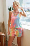 BiBi Tie Dye French Terry Casual Shorts - Trendsi - Flyclothing LLC