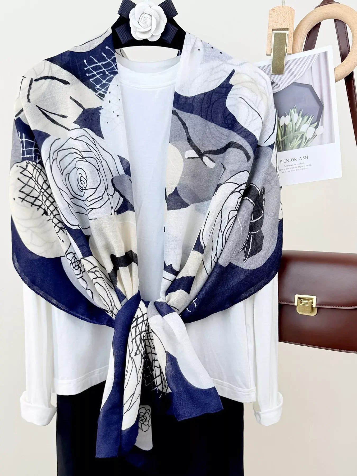 Flower Print Lightweight Scarf - Trendsi - Flyclothing LLC
