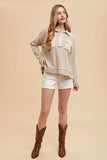 Annie Wear Striped Button Detail Long Sleeve Polo Top - Trendsi - Flyclothing LLC