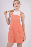 VERY J Sleeveless Double Gauze Overalls with Pockets - Trendsi