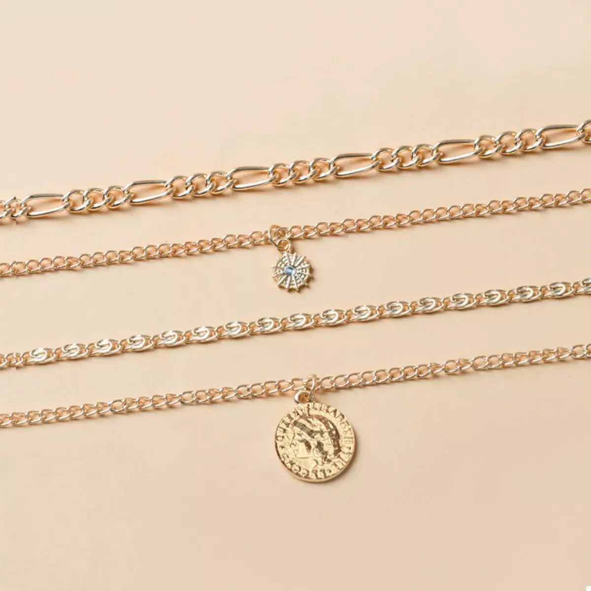 Four Layered Pendant Necklace - Trendsi - Flyclothing LLC