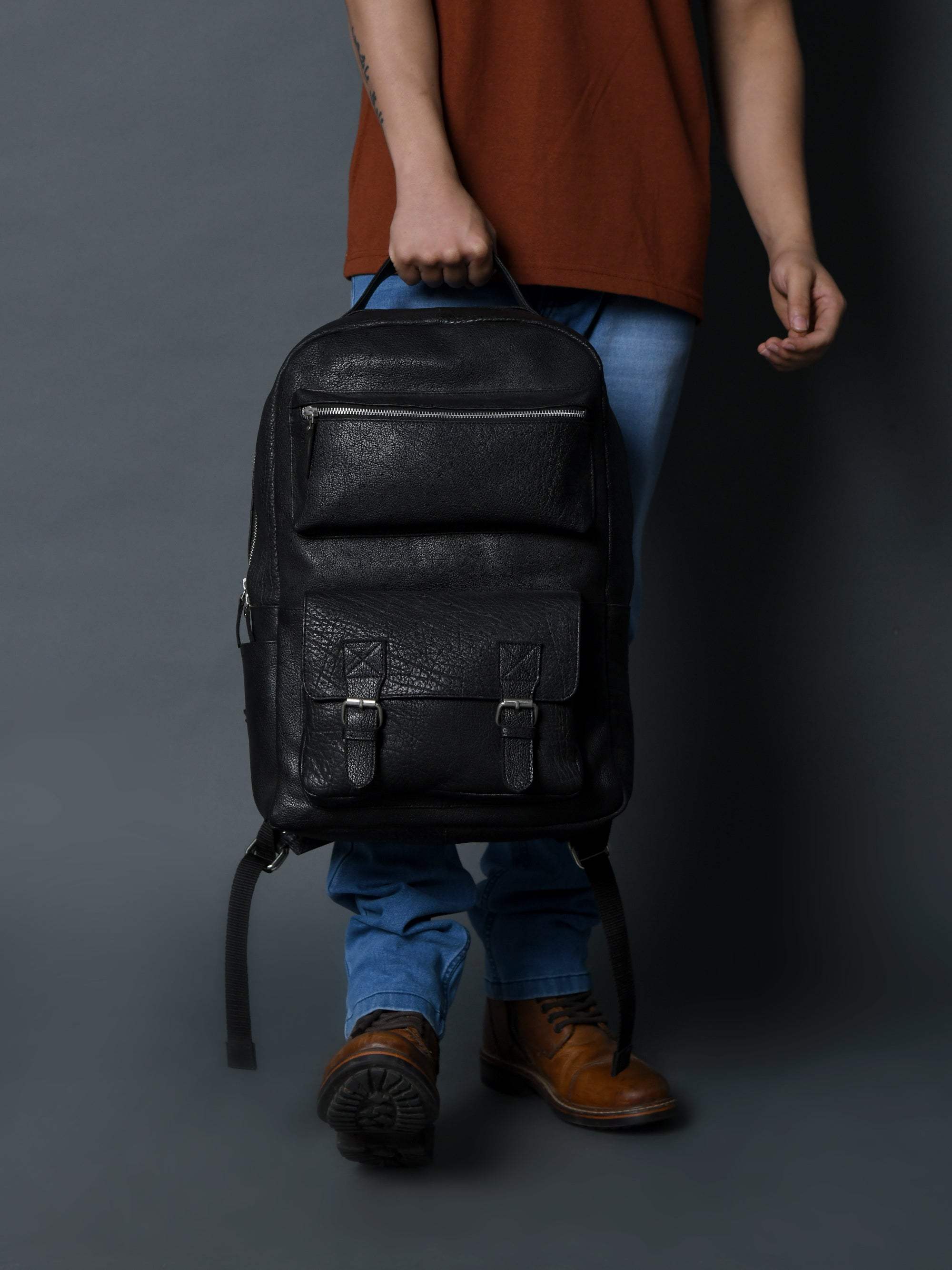 NoirTrek Leather Backpack 2.0 - Classy Leather Bags - Flyclothing LLC