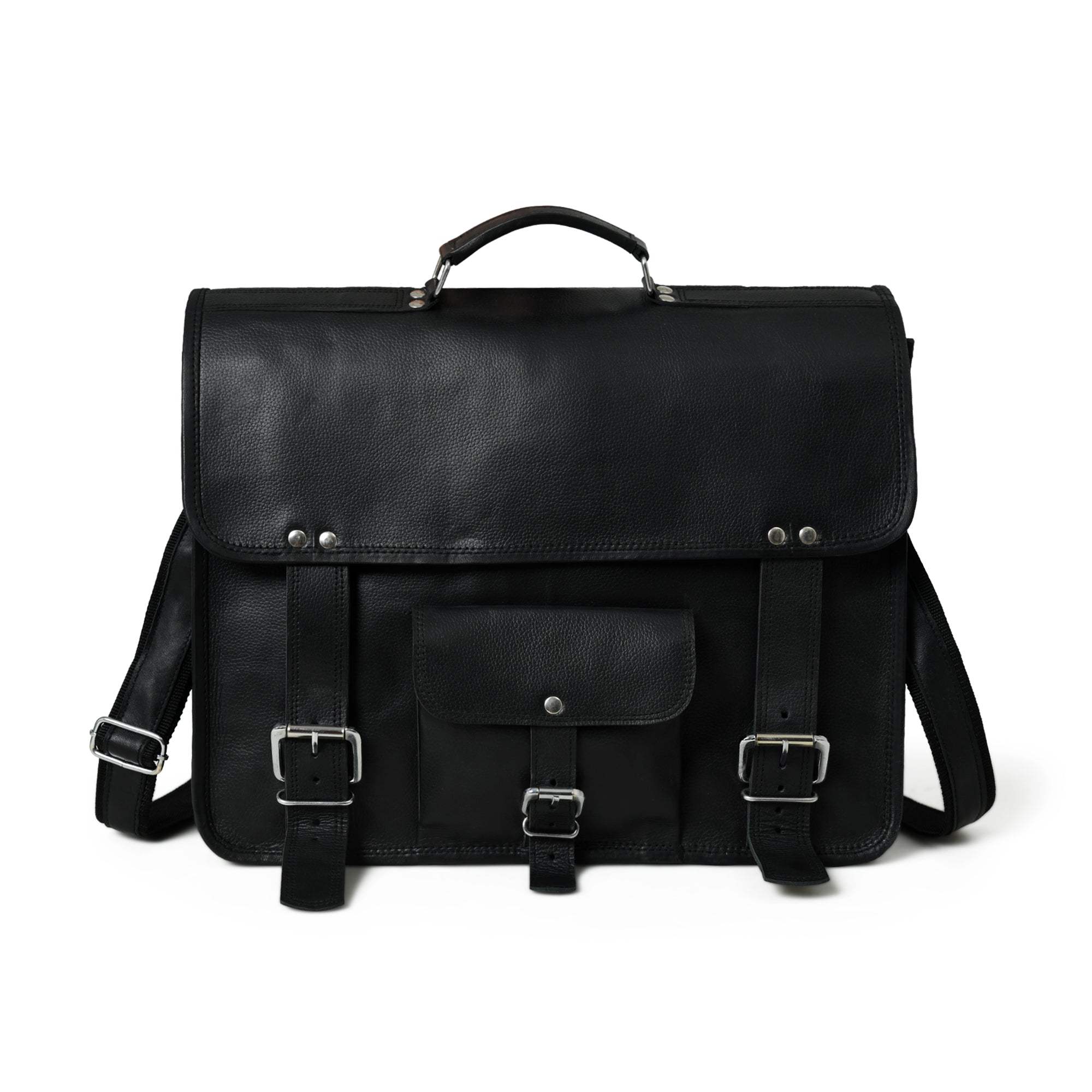 Shadow Silver Black Messenger Bag - Classy Leather Bags - Flyclothing LLC