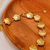 18K Gold-Plated Shell Necklace - Trendsi - Flyclothing LLC