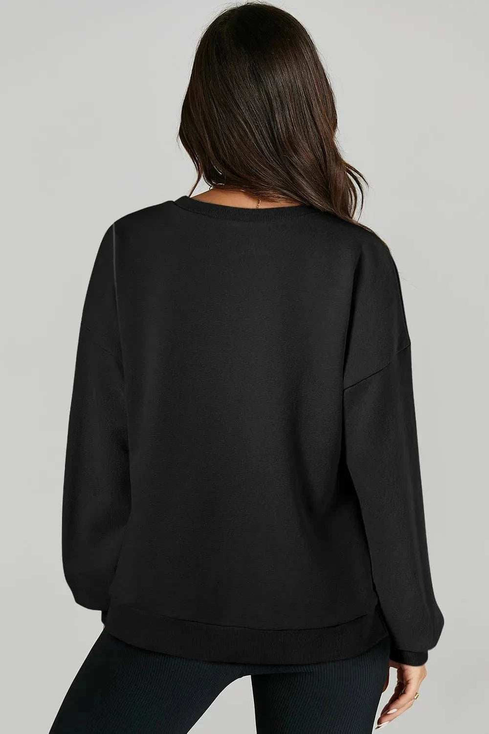 High-Low Round Neck Long Sleeve Sweatshirt - Trendsi - Flyclothing LLC