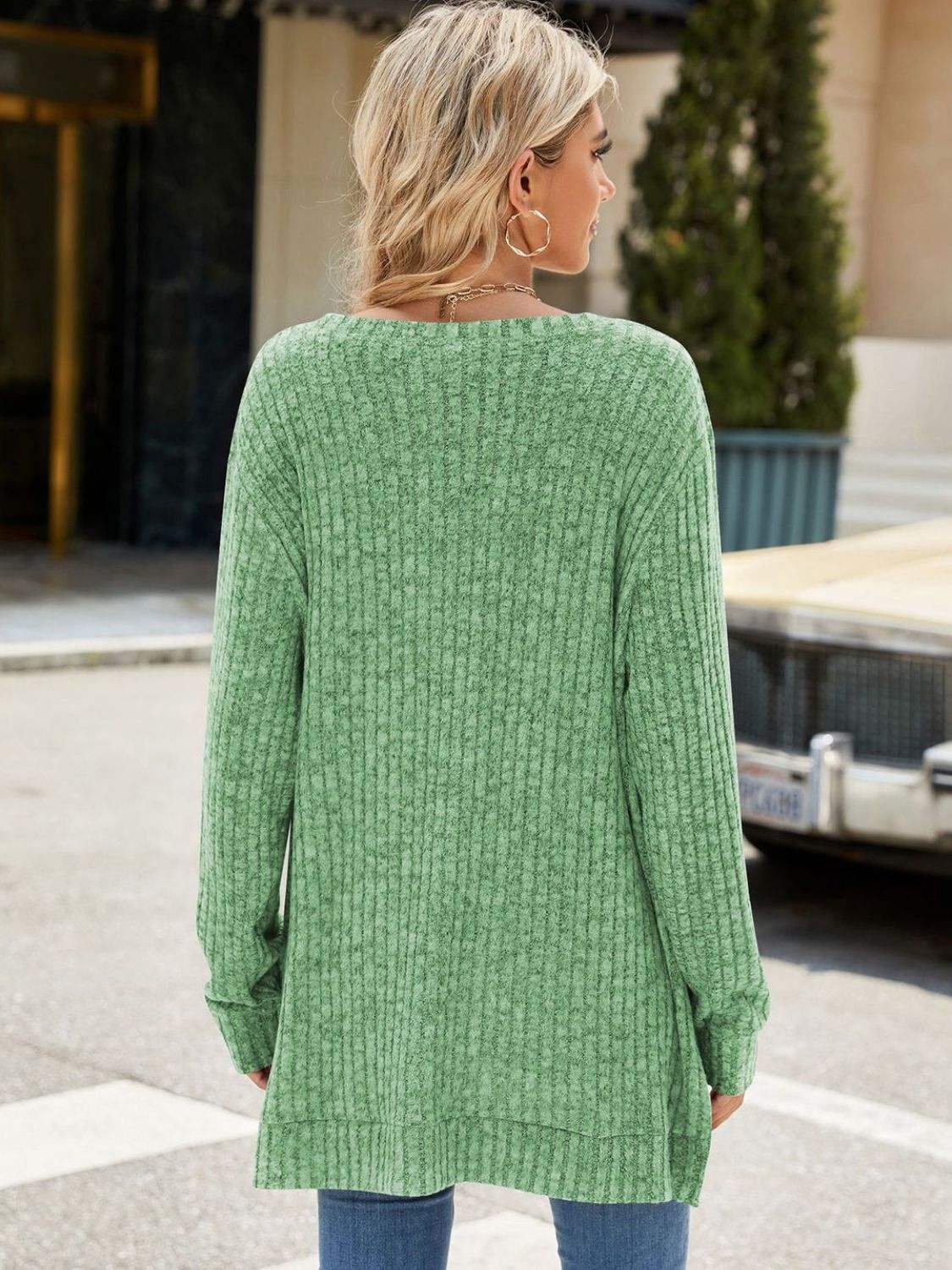 Round Neck Long Sleeve T-Shirt - Trendsi - Flyclothing LLC