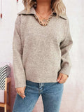 Ribbed Hem Raglan Sleeve Sweater - Trendsi - Flyclothing LLC