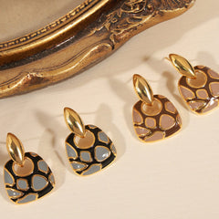 Copper Oil Drip Earrings - Trendsi