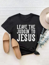 Letter Graphic Round Neck Short Sleeve T-Shirt - Trendsi - Flyclothing LLC