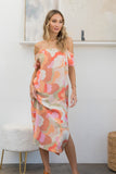 Sew In Love Full Size Printed Side Slit Midi Dress - Trendsi