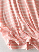 Striped Round Neck Short Sleeve Dress - Trendsi - Flyclothing LLC