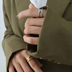 Titanium Steel Double-Layered Ring - Trendsi
