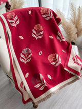 Printed Raw Hem Shawl - Trendsi - Flyclothing LLC