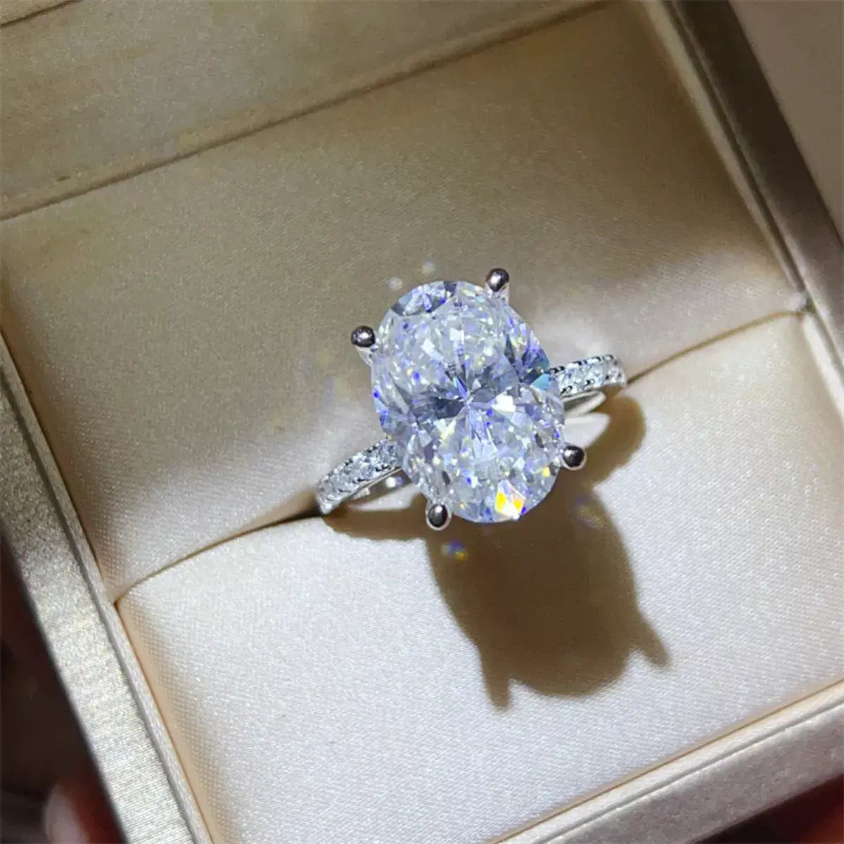 8 Carat Moissanite 925 Sterling Silver Ring - Trendsi - Flyclothing LLC
