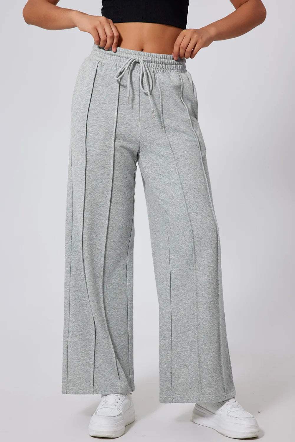 Drawstring Wide Leg Active Pants - Trendsi - Flyclothing LLC