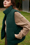 Zip Up Turtleneck Vest Coat - Trendsi