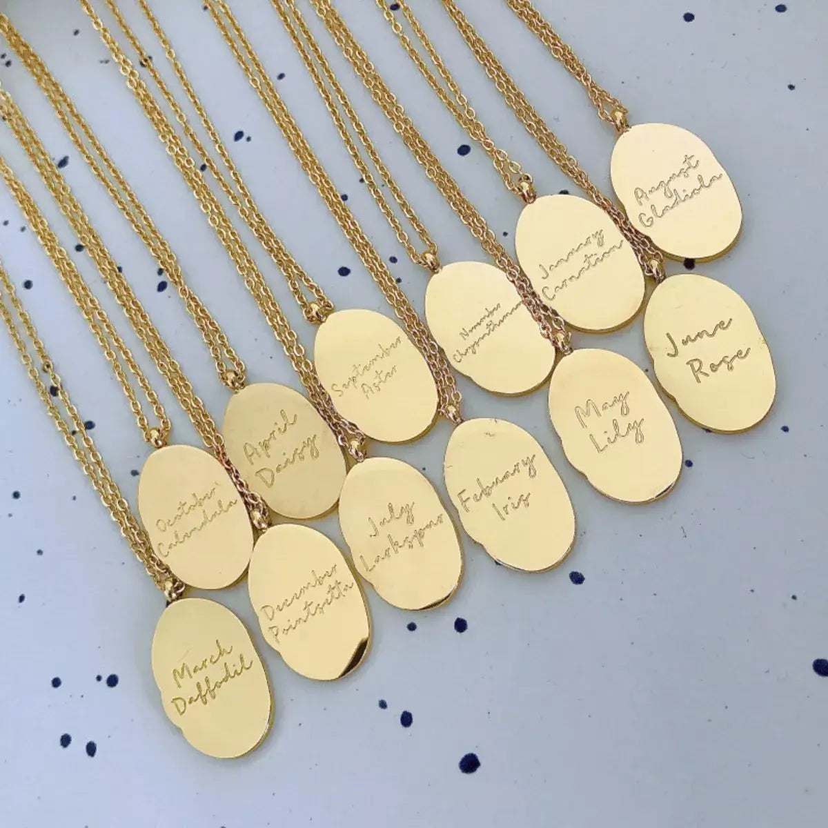 18K Gold-Plated Engraved Pendant Necklace - Trendsi - Flyclothing LLC