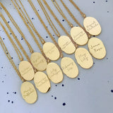 18K Gold-Plated Engraved Pendant Necklace - Trendsi - Flyclothing LLC