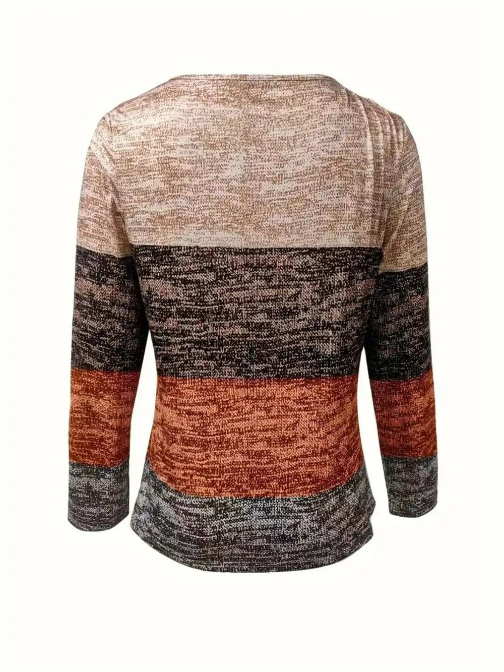 Color Block Quarter Zip Long Sleeve Blouse - Trendsi - Flyclothing LLC